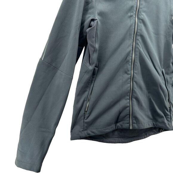 Lululemon Fleece Back Soft Shell Jacket Mens Size M Graphite Gray Hood Full Zip - Picture 3 of 12